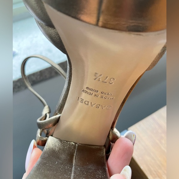 CASADEI Bronze metallic Knot Front Platform sandals, highills - Picture 6 of 6